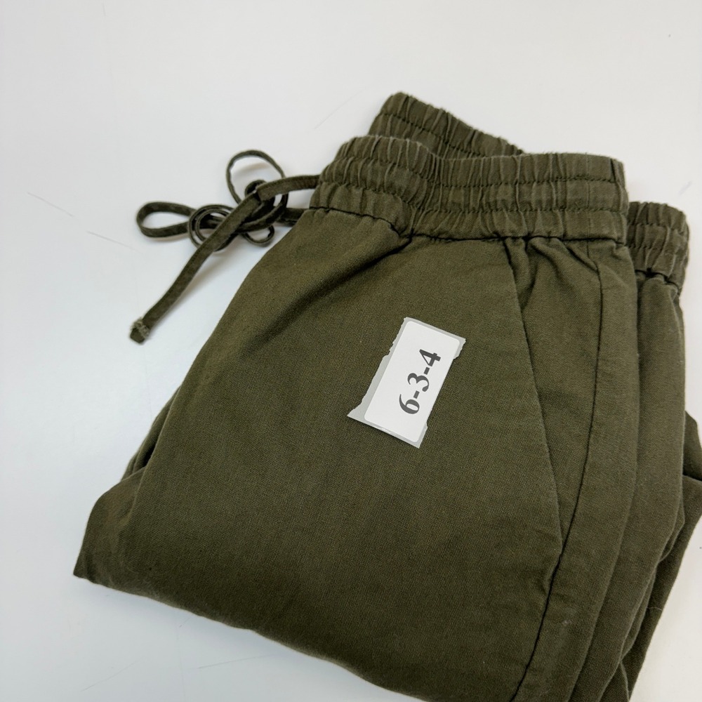 J Crew Pants Womens 00 Green Linen Cotton Joggers Gorpcore Utility - Picture 7 of 10